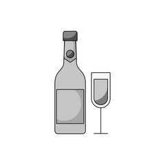 merry christmas bottle champagne and glass celebration