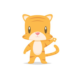 Cute cartoon tiger vector