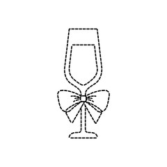Fototapeta premium champagne glass with bow decoration christmas