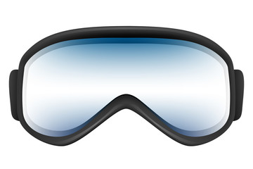 Ski goggles with reflection solated on the white