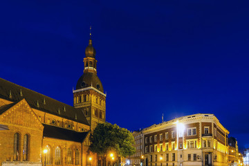 Fototapeta na wymiar St.Peter's Church in Old Town Riga, Latvia