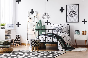 Teenager's bedroom with cactus motif