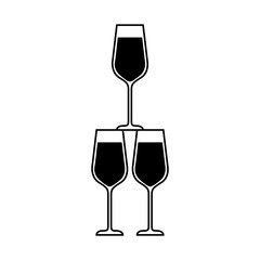 champagne glasses pyramid drink event celebration