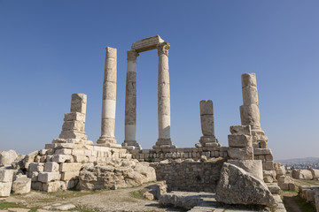 Fototapeta na wymiar Temple of Hercules of the Amman Citadel complex (Jabal al-Qal'a), Amman, Jordan