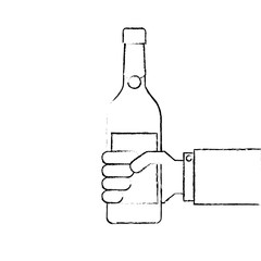 holding a bottle of wine or champagne drink