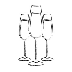 three glasses with champagne alcohol liquid celebration