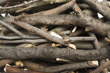 Pile of wood.