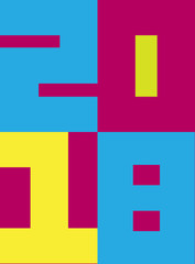 Happy new year 2018 greeting card design