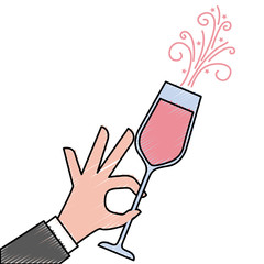 hand holding champagne glass cheers celebration