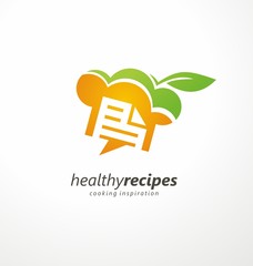 Healthy recipes cooking inspiration creative logo design idea