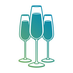 three glasses with champagne alcohol liquid celebration