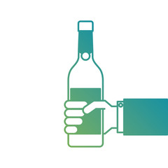 holding a bottle of wine or champagne drink