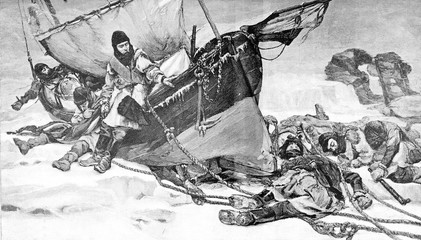 End of Sir Franklin lost expedition to the Canadian Arctic in search of the Northwest sea passage, year 1847