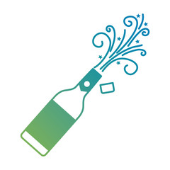 hand holding champagne bottle explosion event