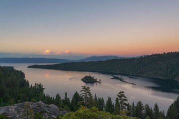Emerald Bay sunset at Lake Tahoe, California 