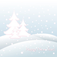 Postcard with text Happy New Year and Christmas  Template background Vector