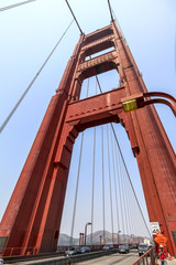 Fototapeta premium Under the Golden Gate Bridge in San Francisco