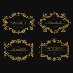 Badges Luxury Design with Gold Ornament 