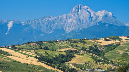 Naklejka premium Landscape near Teramo (Abruzzi) at summer