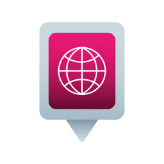 globe social media square pointer web