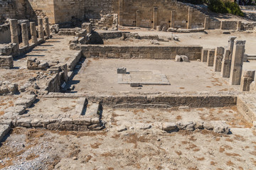 Fototapeta na wymiar Ruins of ancient Kamiros on Rhodes island