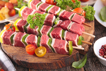 raw beef skewer
