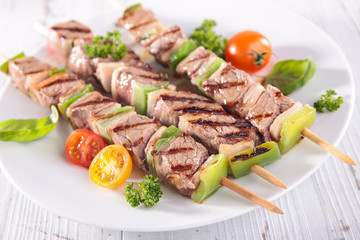 grilled beef skewer