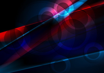Dark blue and red abstract shiny background