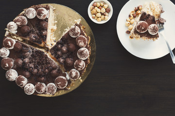 Meringue cake with hazelnuts and buttercream