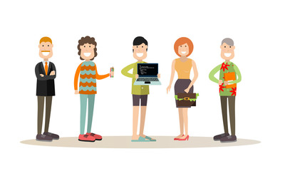 Obraz premium Creative team people vector illustration in flat style