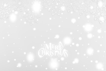 Vintage Christmas postcard with true paper snowflakes .