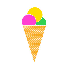 Ice cream cone. Vector illustration