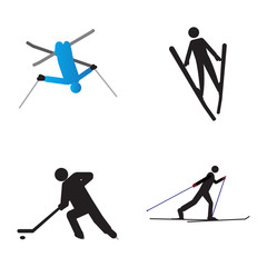 Set of winter sport symbols