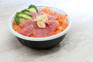 japanese food Mix Sashimi Chirashi Rice Bowl