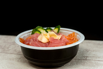 japanese food Mix Sashimi Chirashi Rice Bowl