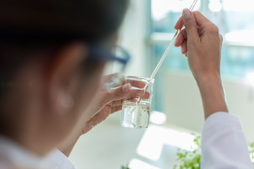Doing tests in laboratory