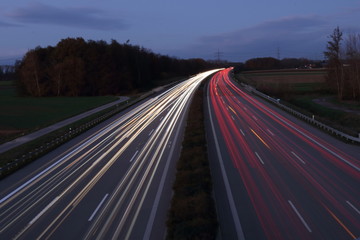 Lichtspuren Autobahn