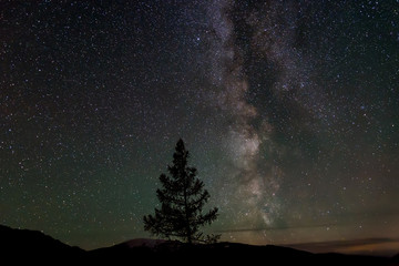 star mountains sky milky way night