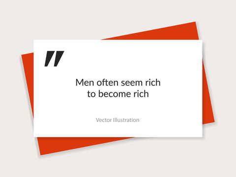 Quote background vector. Text lettering of an inspirational saying. Creative modern material design quote template. Quote typographical poster template, vector illustration.