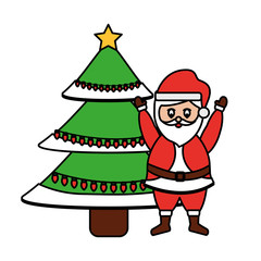 santa claus with tree christmas related icon image