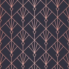 Simple geometric pattern. Seamless Vector Lines. Trendy Copper Look.