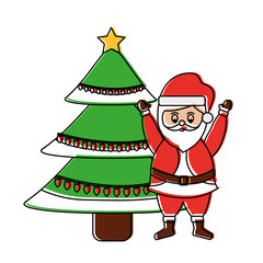 santa claus with tree christmas related icon image