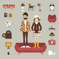 Hipster style concept. Vector illustration.