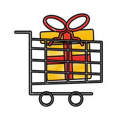 gift boxes in cart christmas related icon image