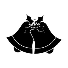 christmas bells with holly and berries decoration