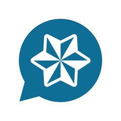 Blaue Sprechblase rund - Stern