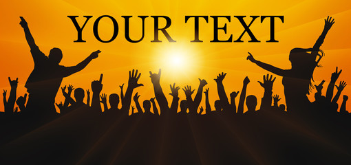 Silhouette of a crowd at a concert