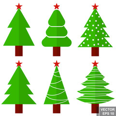 Set of Christmas trees. Celebration. Winter. Christmas. For your design.