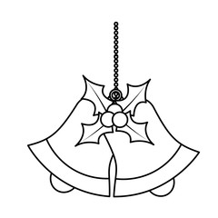 christmas bells with holly and berries decoration