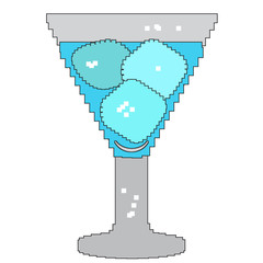 Pixelated glass of water